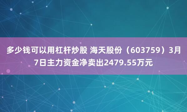 多少钱可以用杠杆炒股 海天股份（603759）3月7日主力资金净卖出2479.55万元