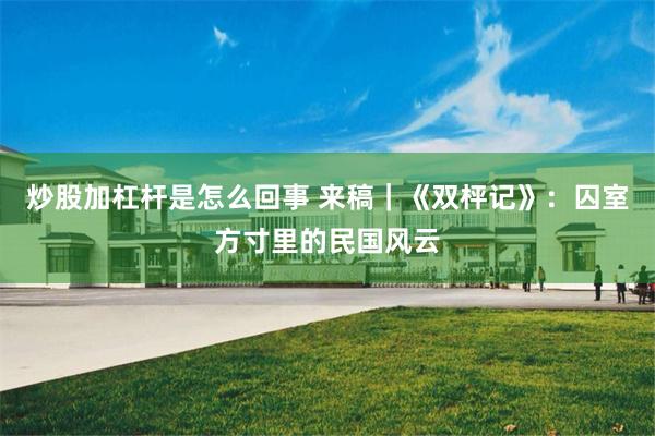 炒股加杠杆是怎么回事 来稿｜《双枰记》：囚室方寸里的民国风云