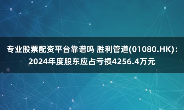 专业股票配资平台靠谱吗 胜利管道(01080.HK)：2024年度股东应占亏损4256.4万元