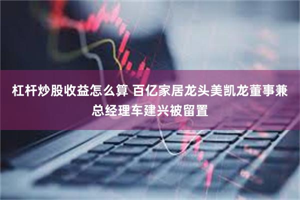 杠杆炒股收益怎么算 百亿家居龙头美凯龙董事兼总经理车建兴被留置